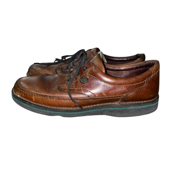 Vintage Hush Puppies Body Shoe Leather Oxfords Mens 9.5 Narrow Used Brown main image 5